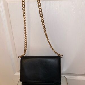Elegant Black Leather Shoulder Bag